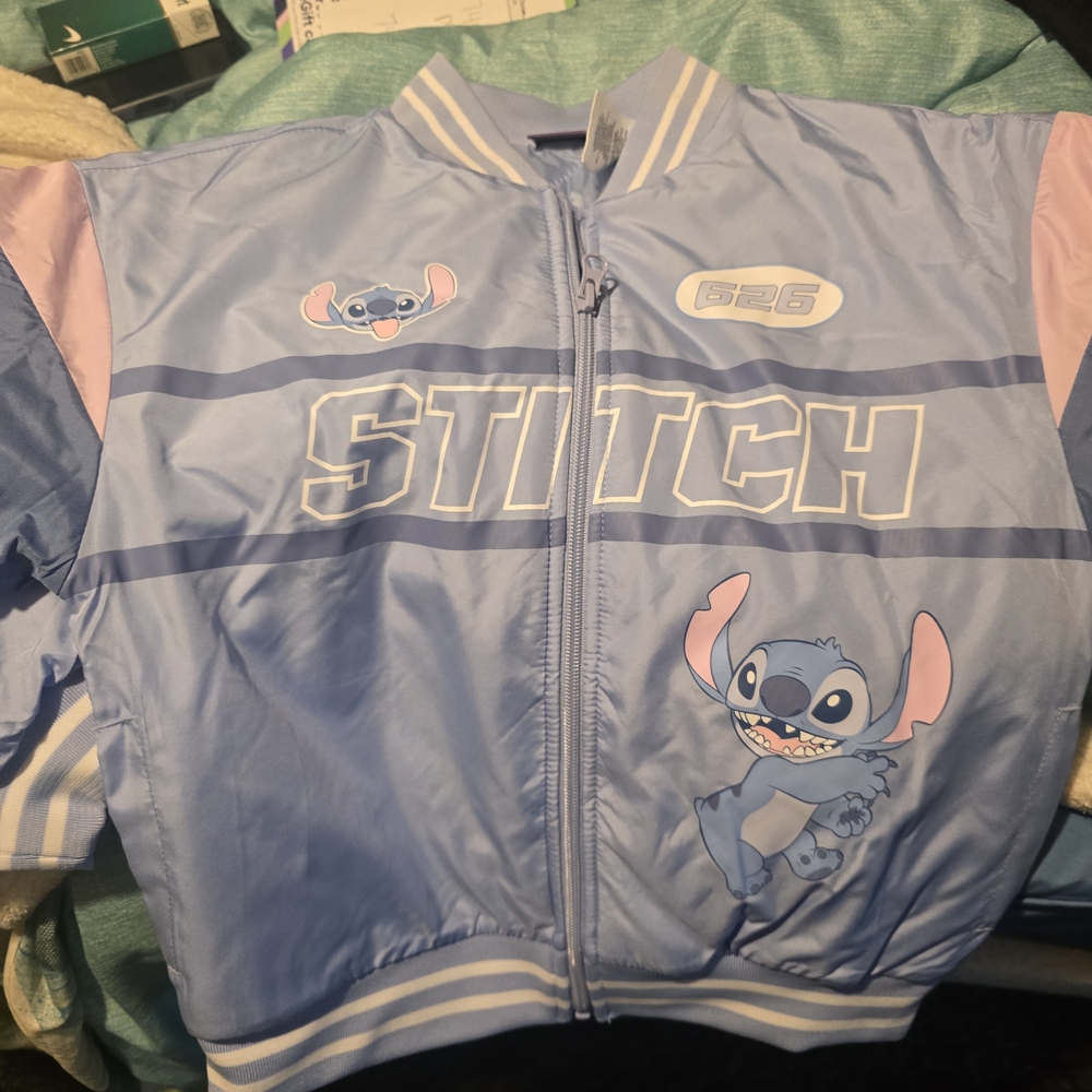 Stitch Blue and Pink Bomber Jacket